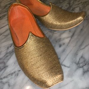 Golden loafers